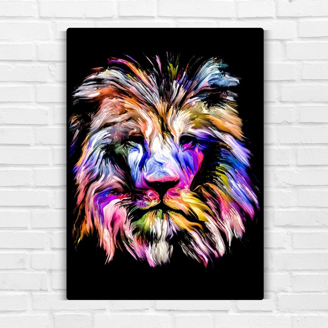 Abstract Lion Metal Poster