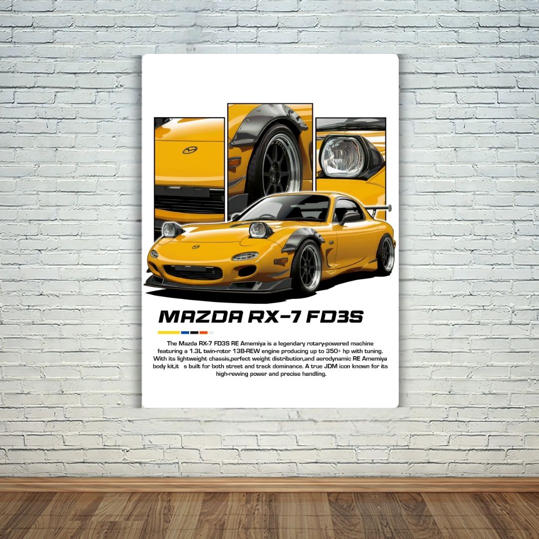 Mazda RX-7 FD3S Metal Poster