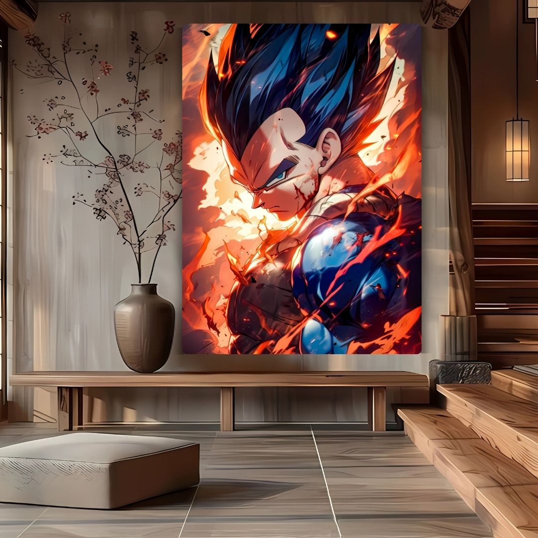 Vegeta's Burning Spirit Metal Poster