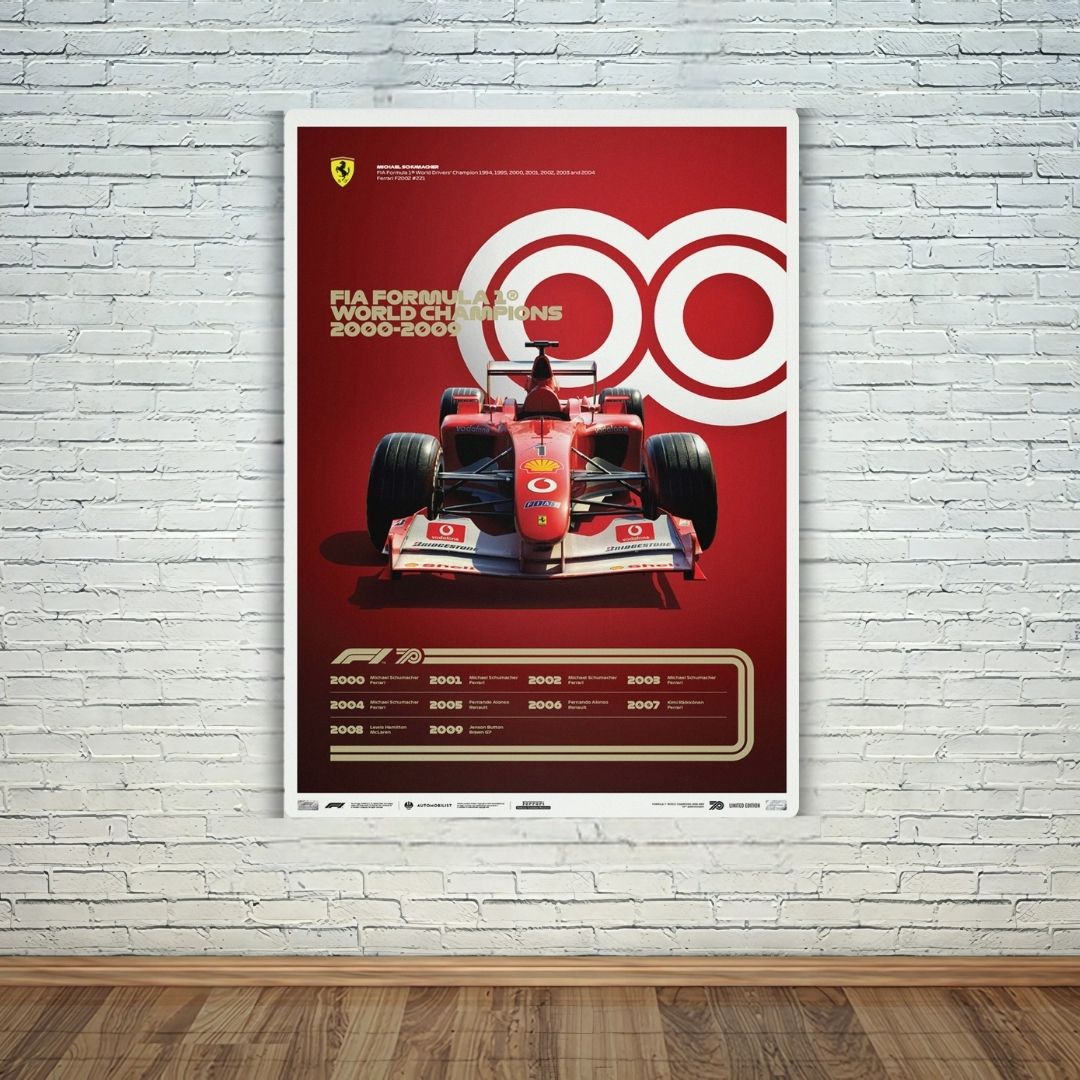 F1 World Champions 2000-2009 Metal Poster