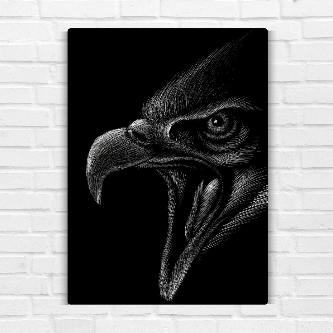Eagle In Black Metal Poster