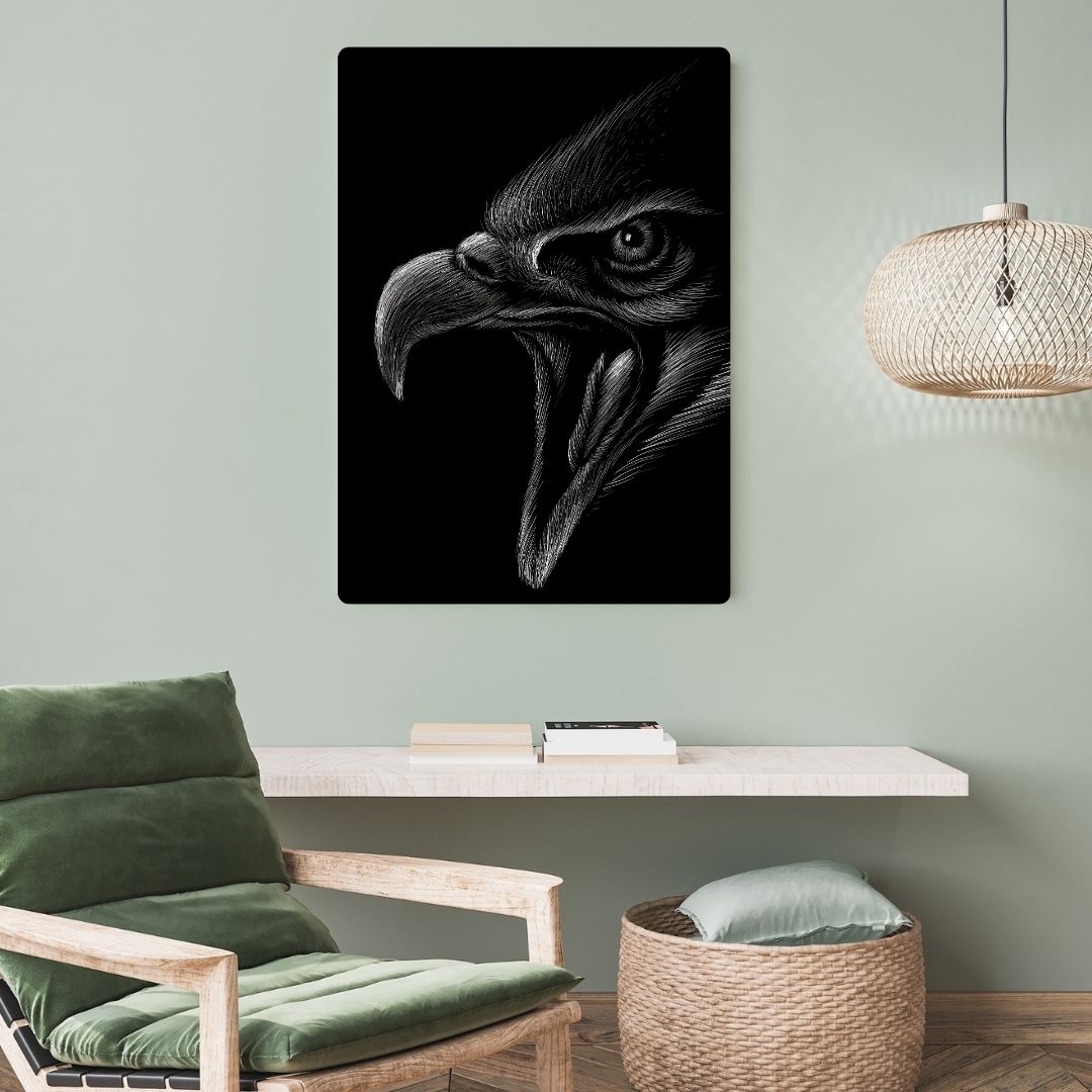 Eagle In Black Metal Poster
