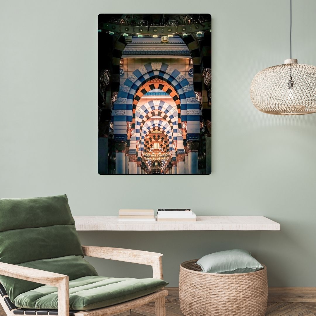 Arches of Masjid Nabawi (S.A.W.) Metal Poster