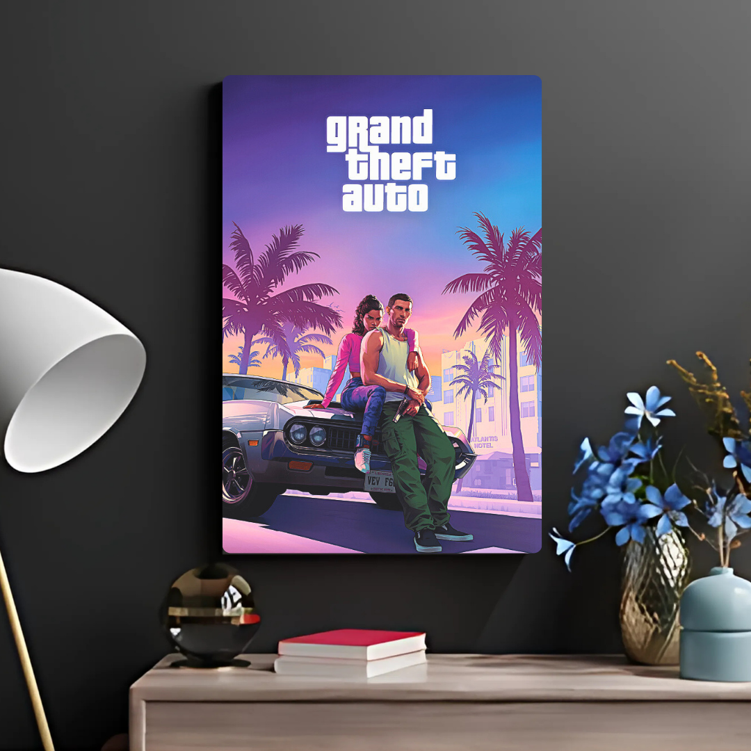 GTA - Portrait Metal Poster