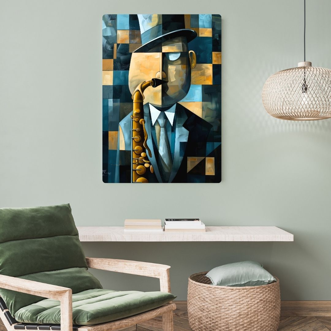 Jazz Musician Canvas Metal Poster