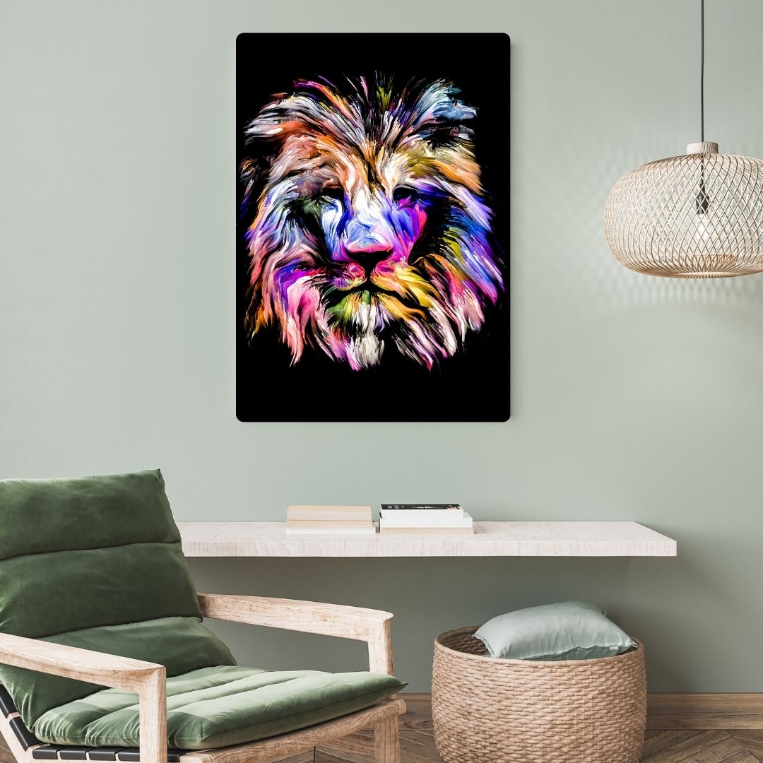Abstract Lion Metal Poster
