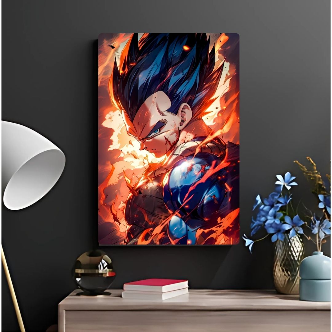 Vegeta's Burning Spirit Metal Poster