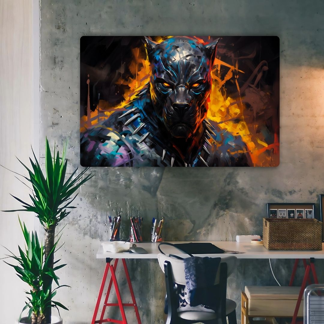 Black Panther In Action Metal Poster