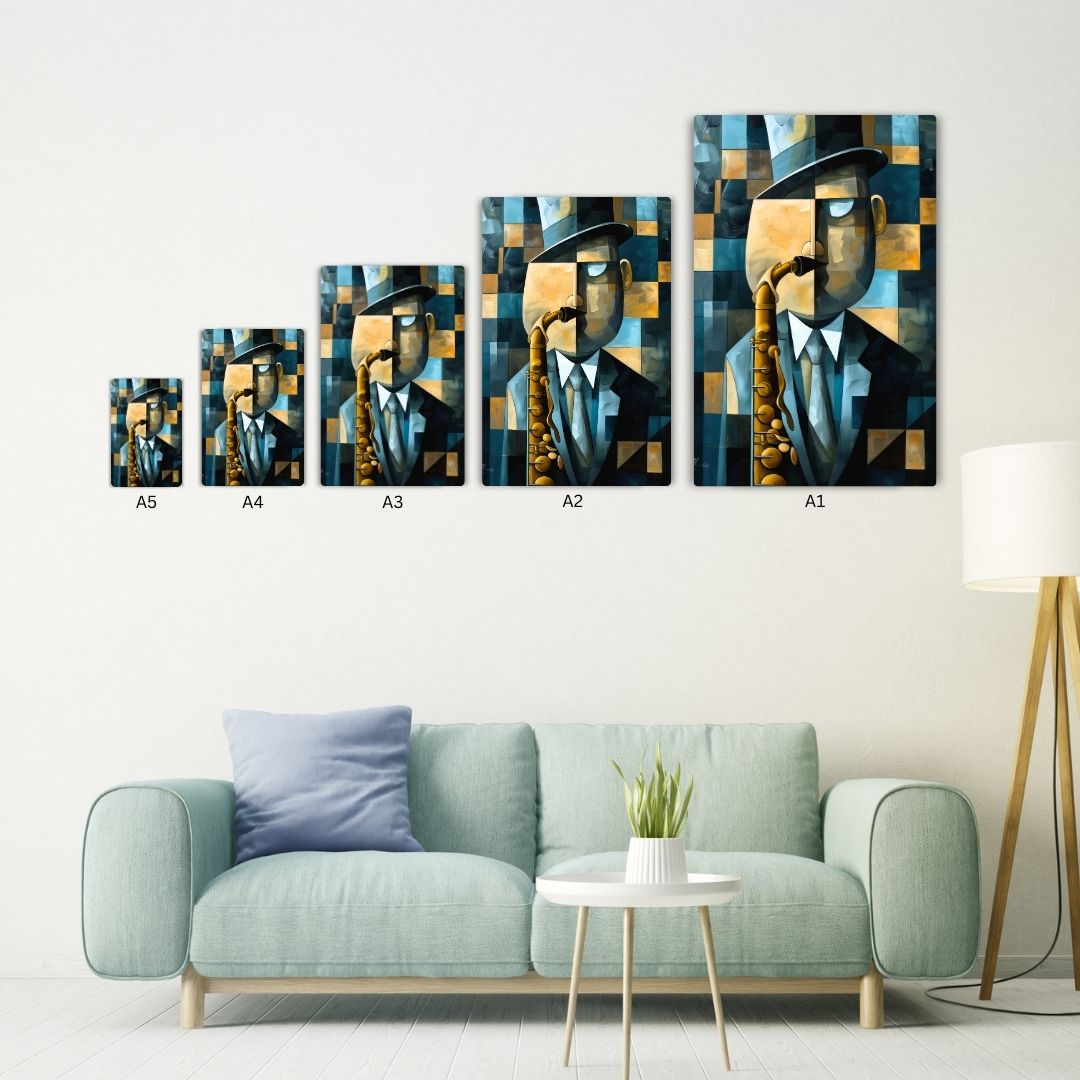Jazz Musician Canvas Metal Poster