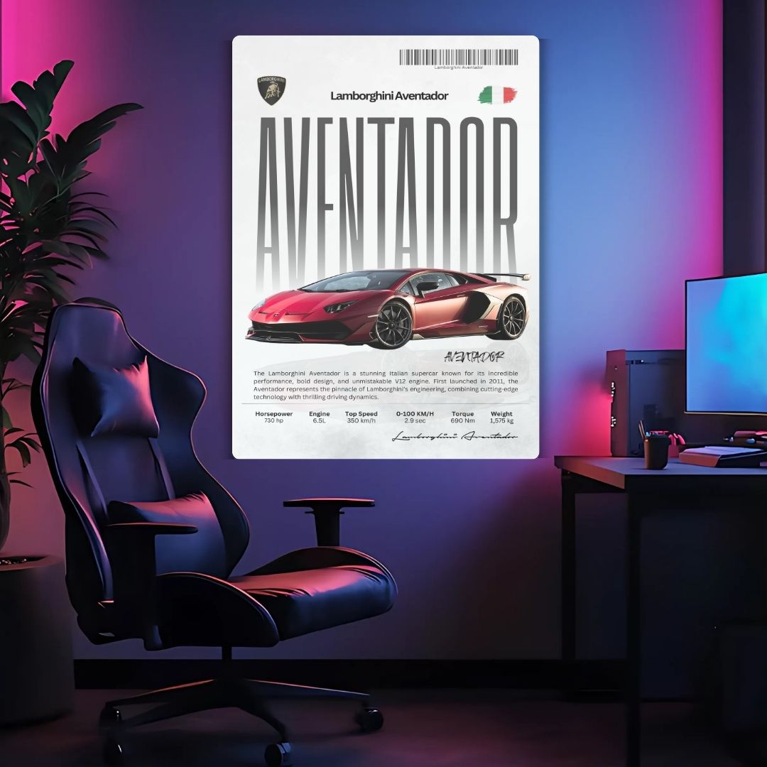 Lamborghini Aventador Metal Poster
