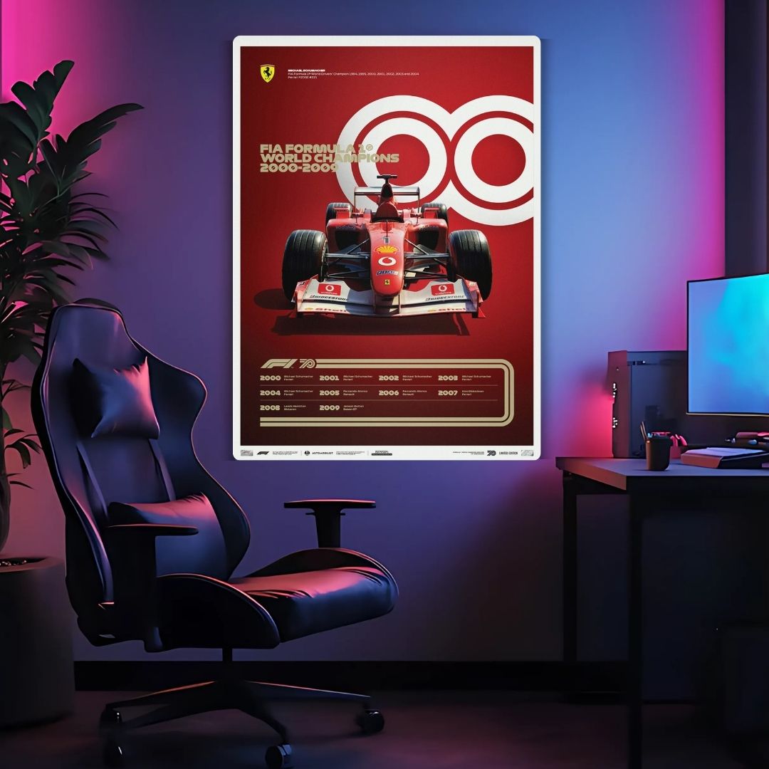 F1 World Champions 2000-2009 Metal Poster
