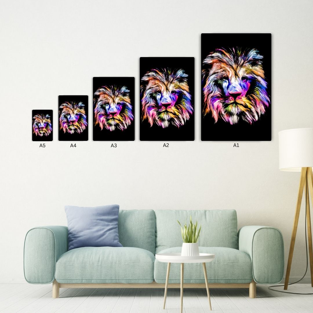 Abstract Lion Metal Poster