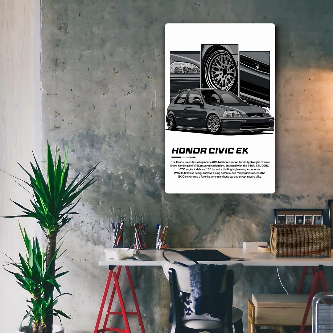 Honda Civic EK Metal Poster