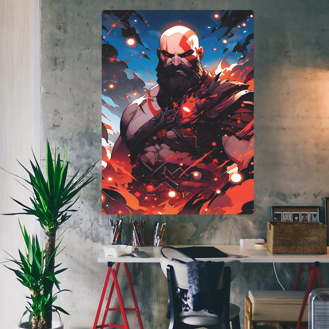 Kratos The God of War Awakens Metal Poster