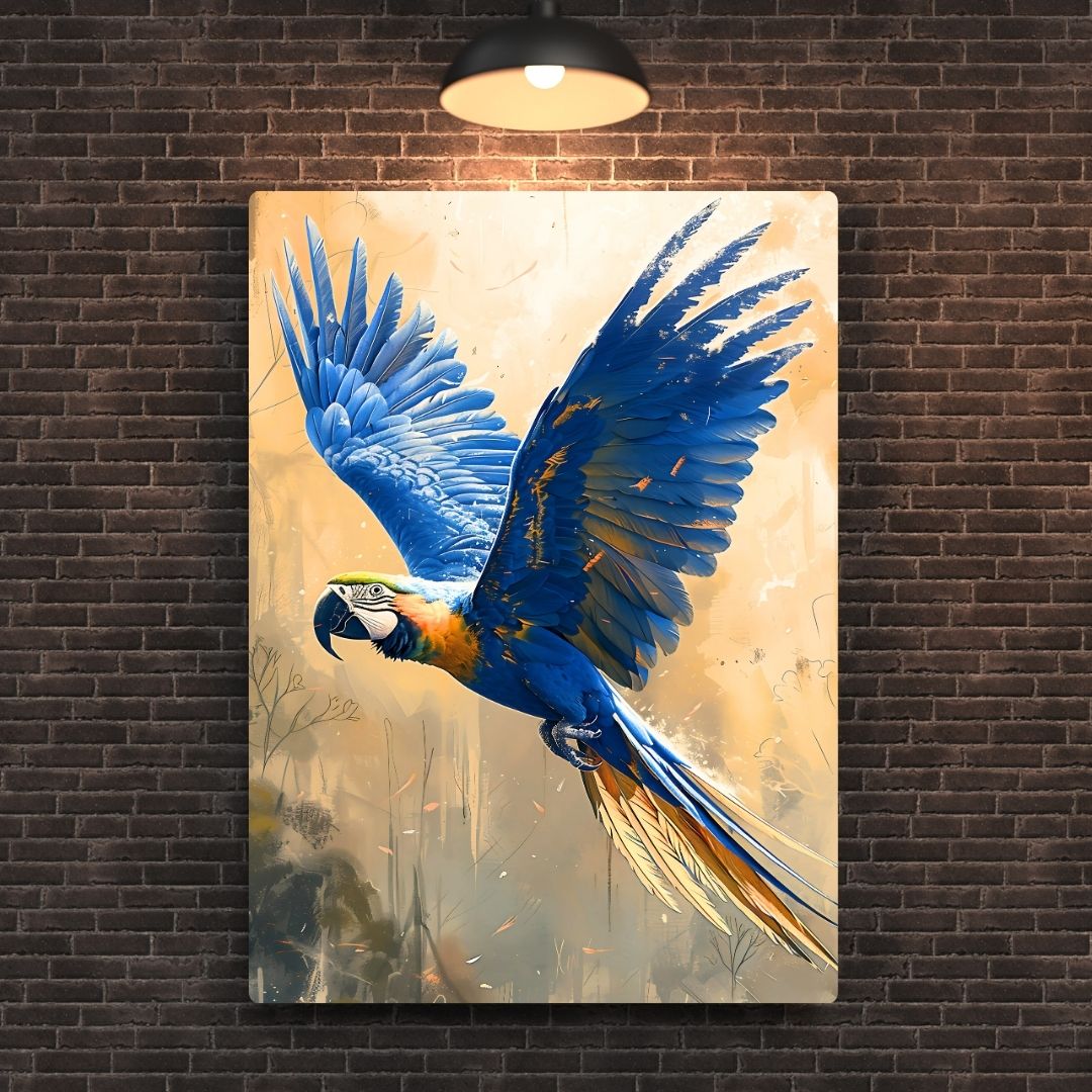 Macaw Blue & Gold Metal Poster