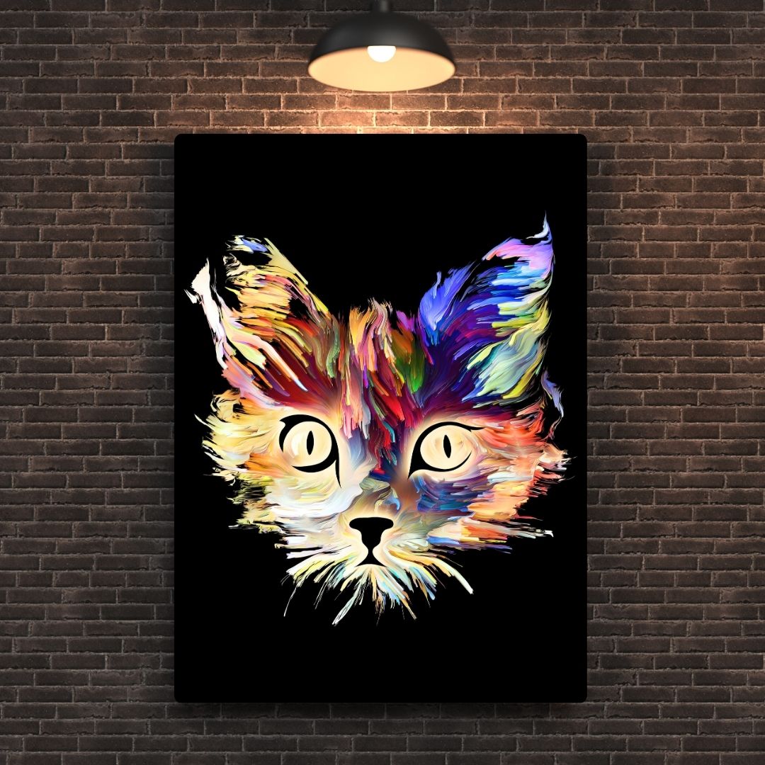 Abstract Cat Metal Poster