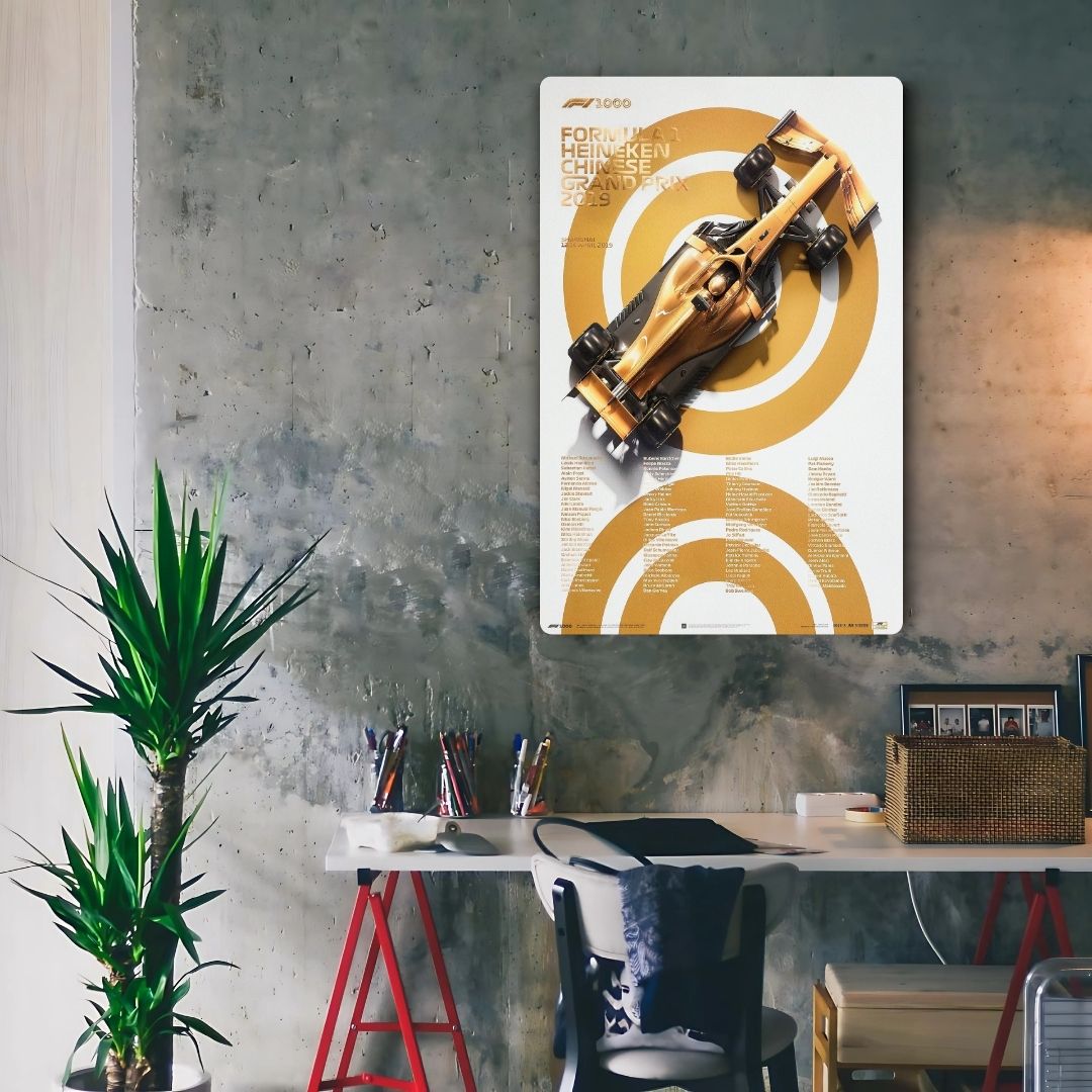 F1 1000th Race Celebration Metal Poster