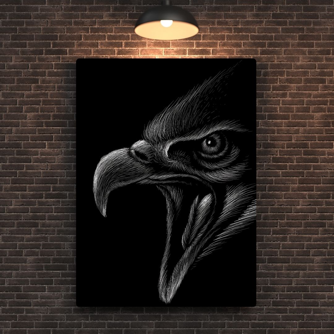 Eagle In Black Metal Poster