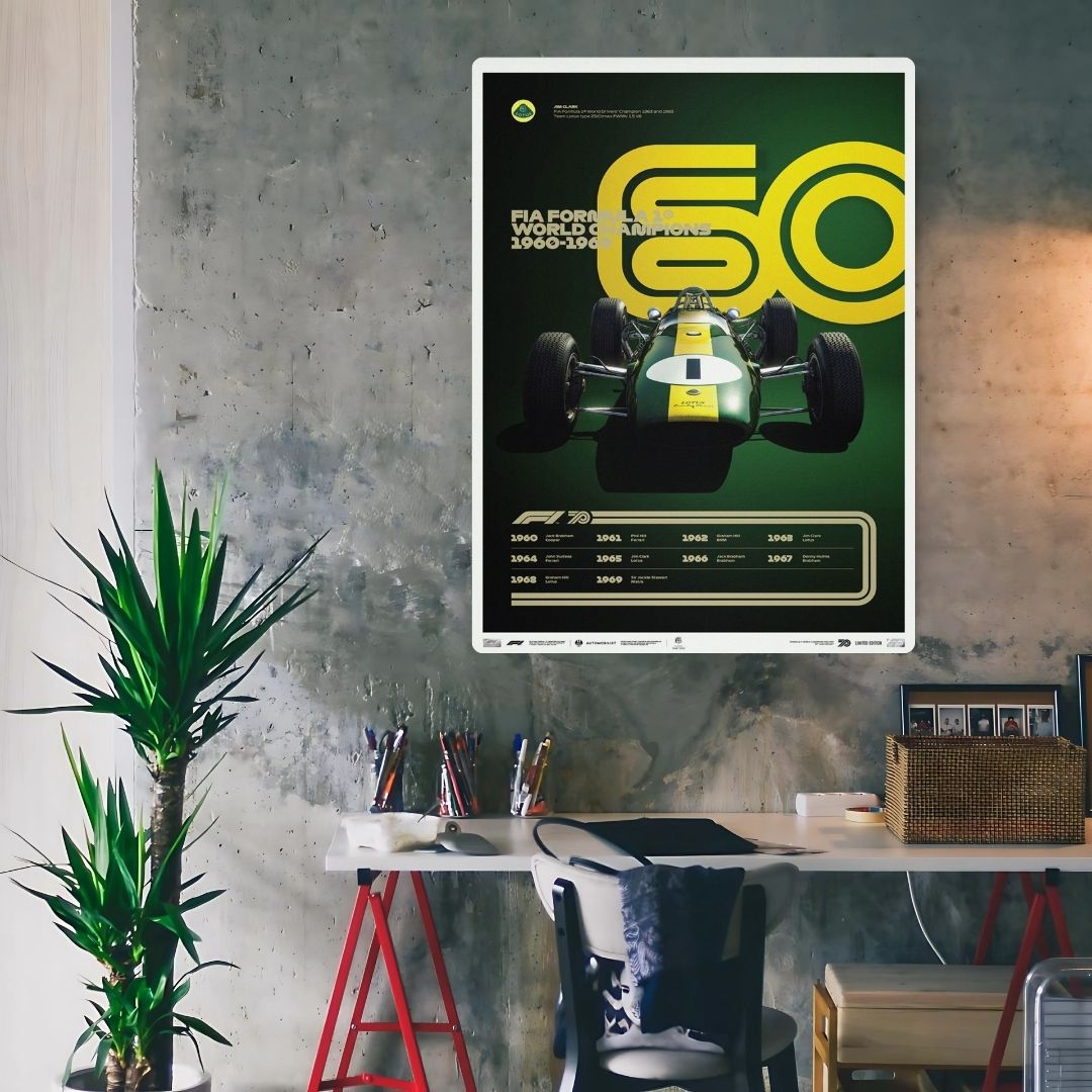F1 World Champions 1960-1969 Metal Poster