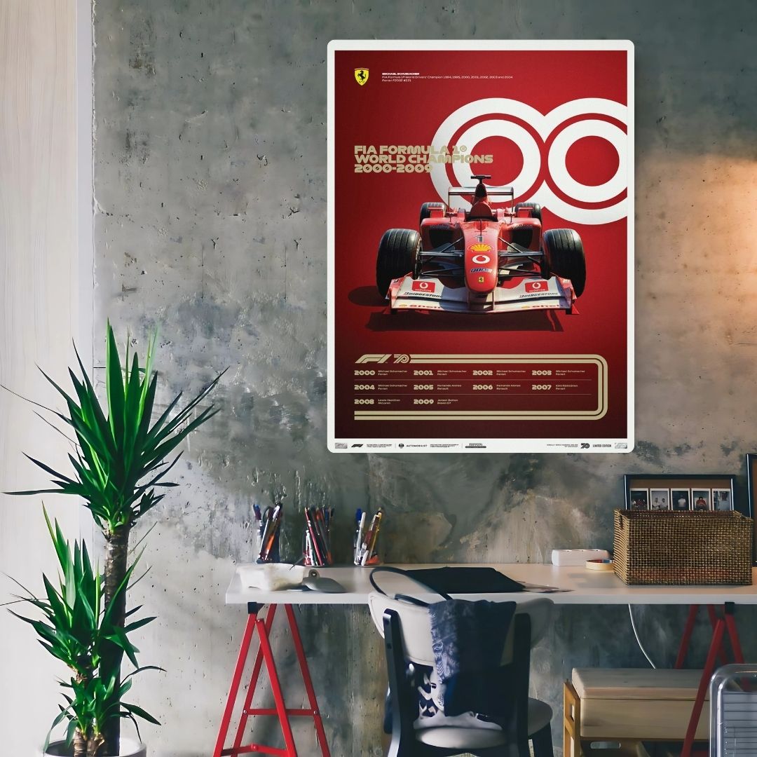 F1 World Champions 2000-2009 Metal Poster