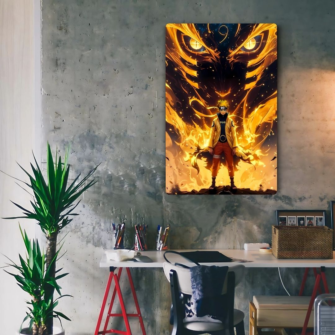 Naruto's Nine-Tailed Power Metal Poster