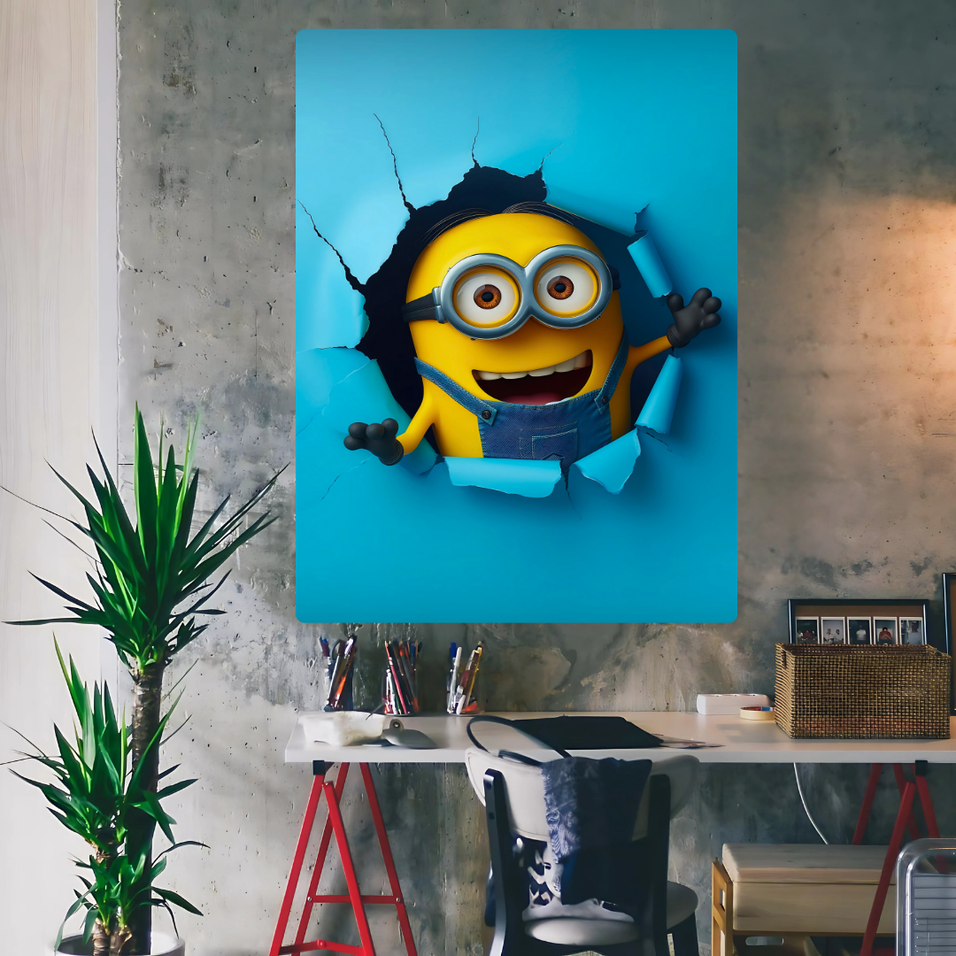 Minions Wall Break Metal Poster
