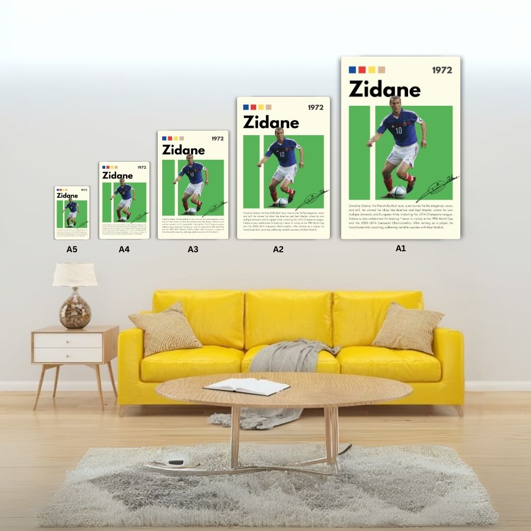 Zinedine Zidane Metal Poster