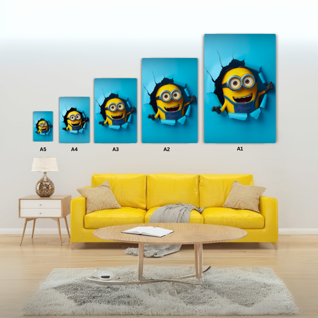Minions Wall Break Metal Poster