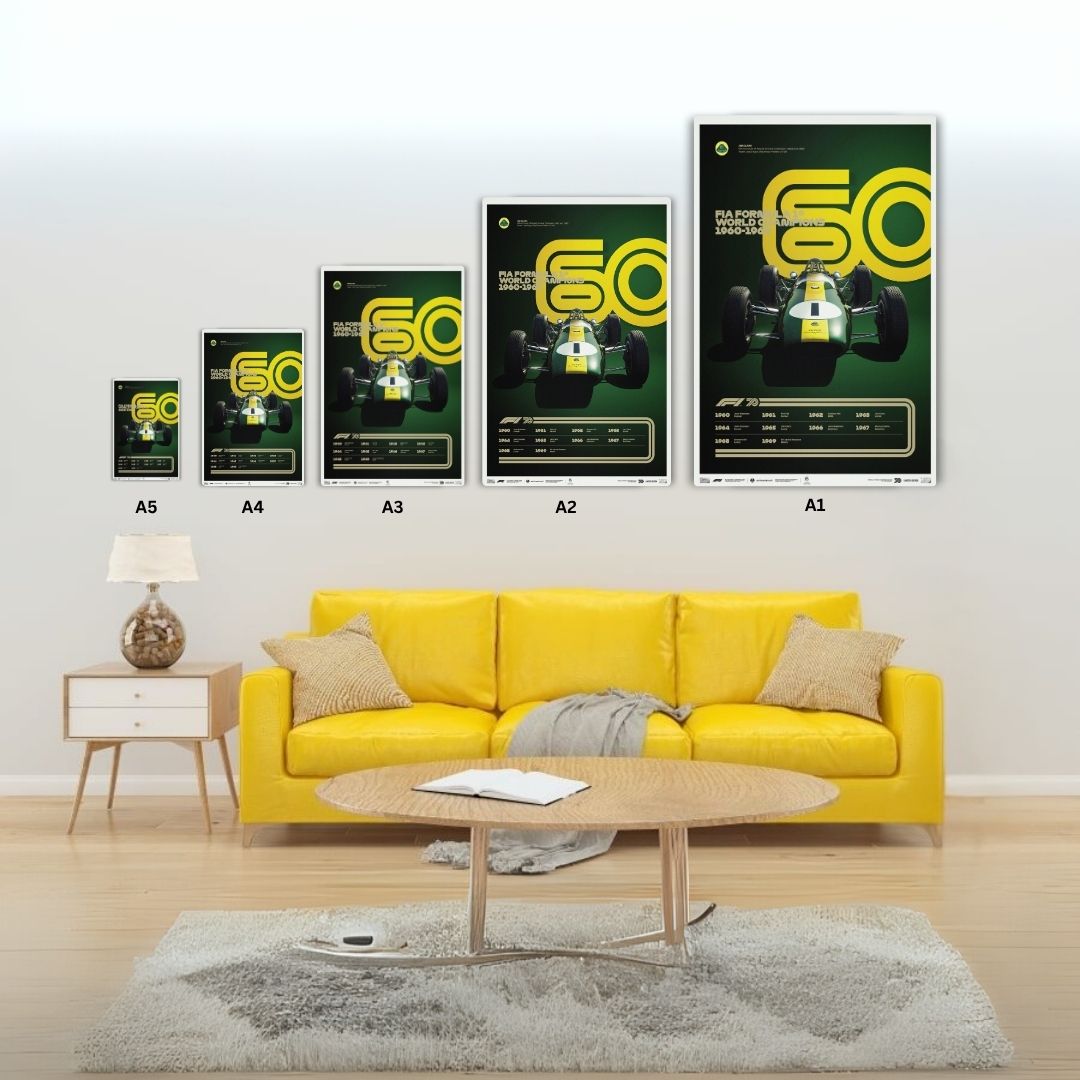 F1 World Champions 1960-1969 Metal Poster