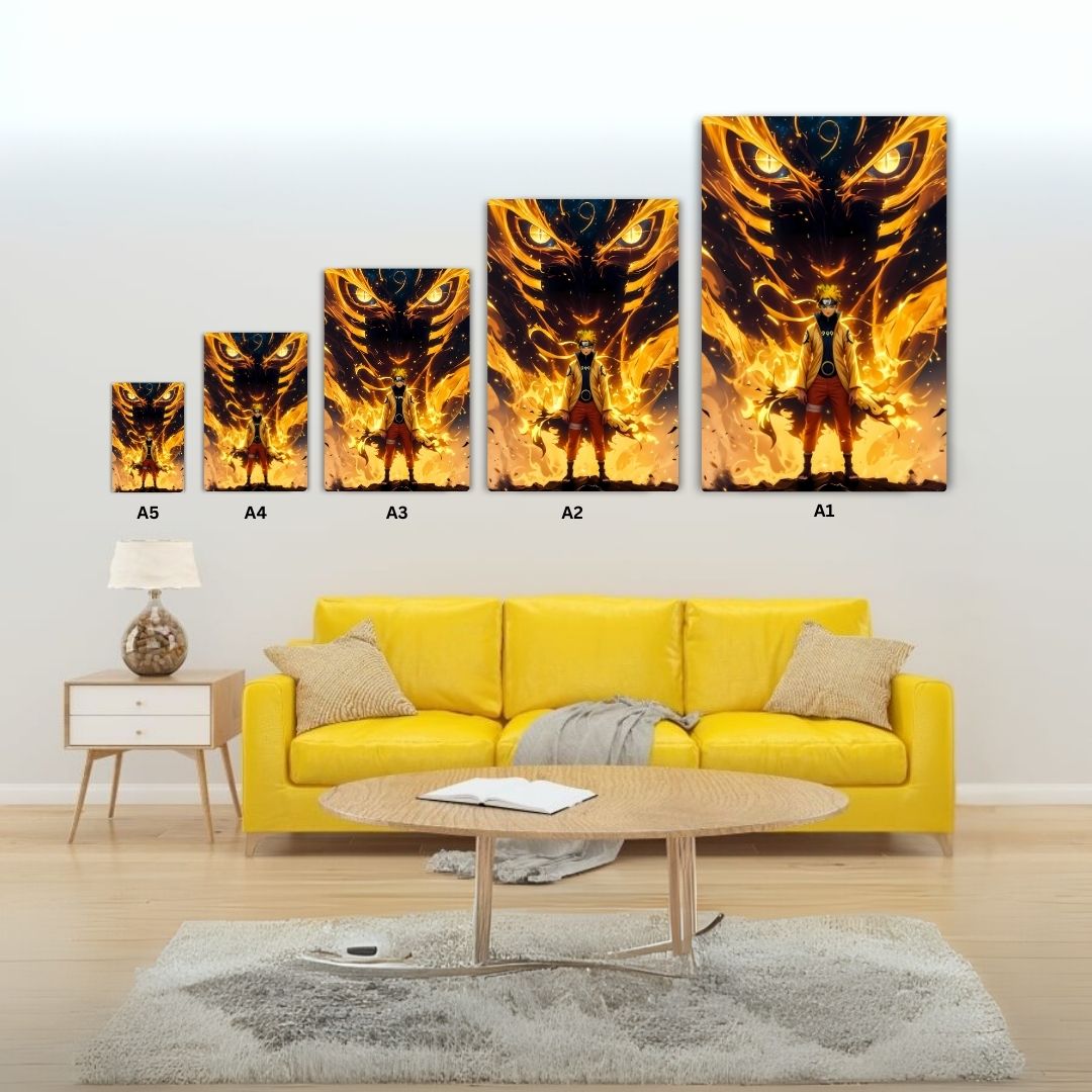 Naruto's Nine-Tailed Power Metal Poster