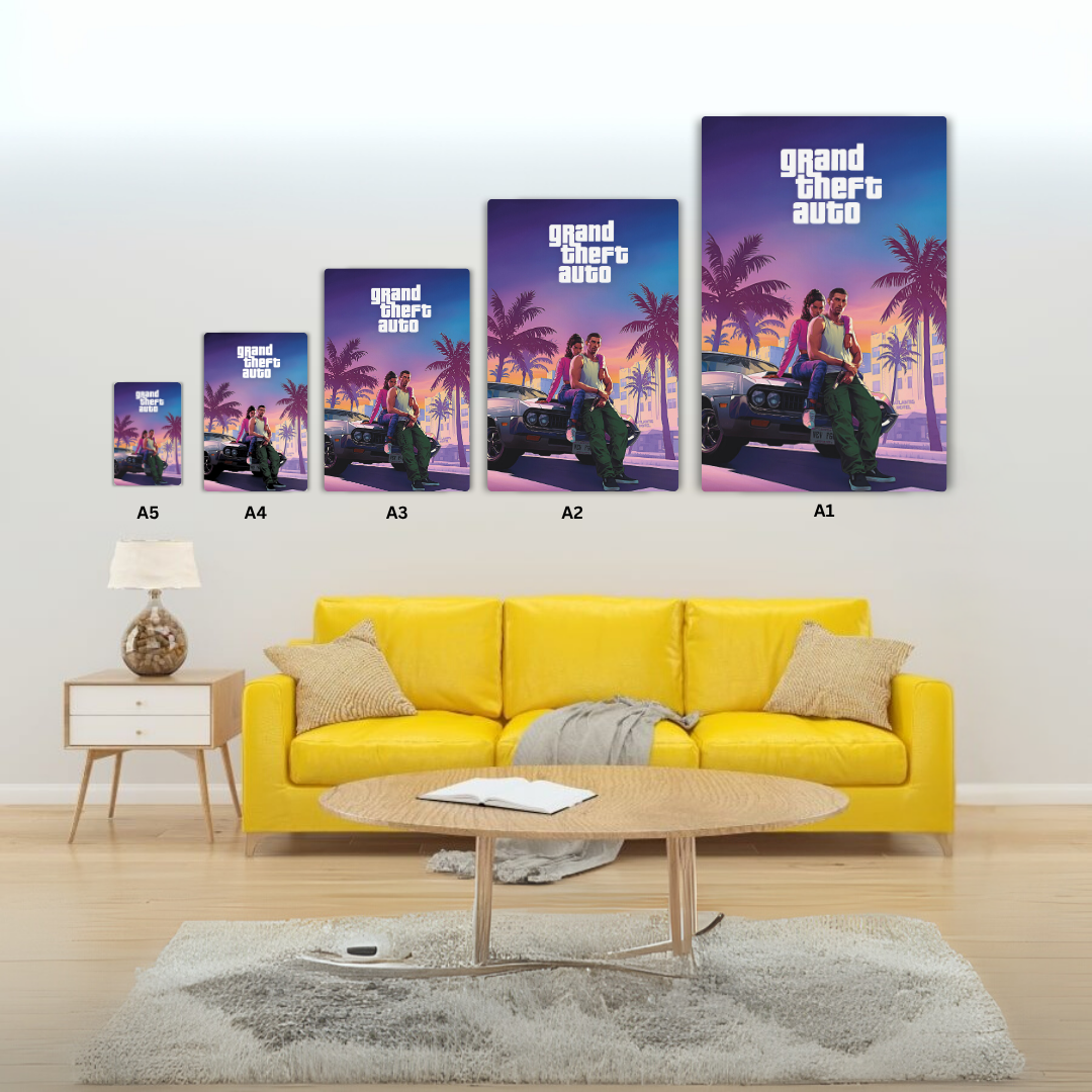 GTA - Portrait Metal Poster