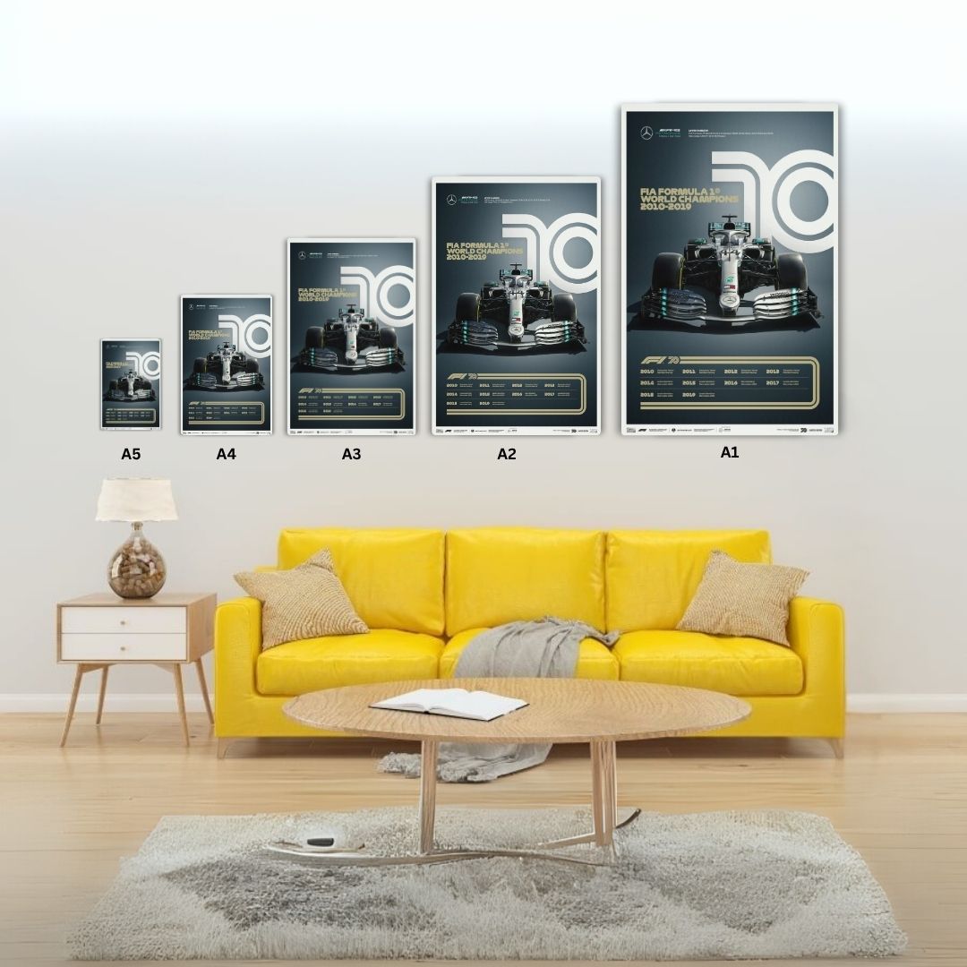 F1 World Champions 2010-2019 Metal Poster