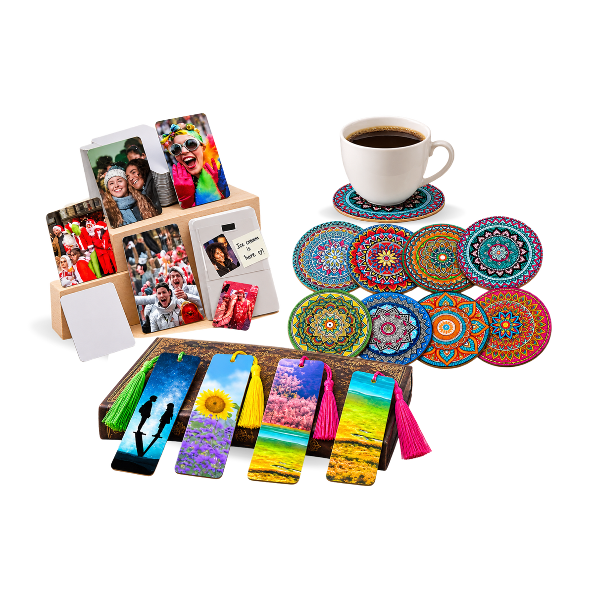 Coasters, Fridge Magnets & Bookmarks