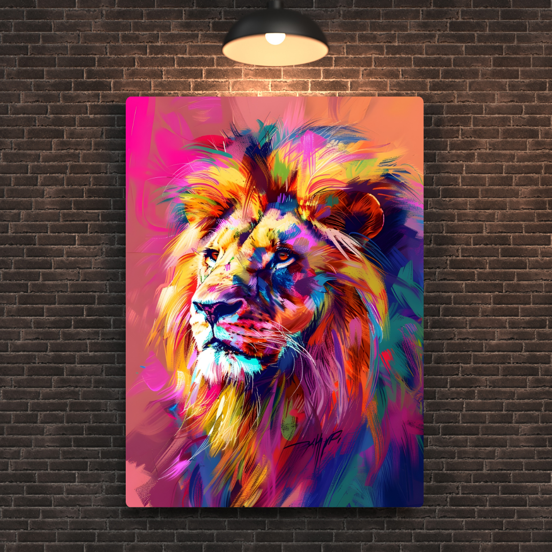 Artistic Lion Metal Poster