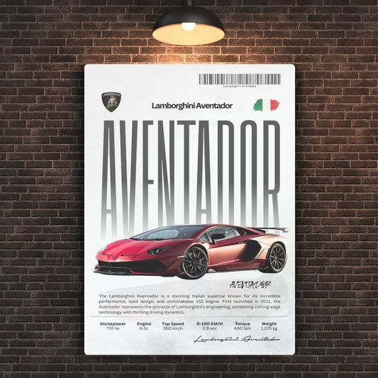 Lamborghini Aventador Metal Poster
