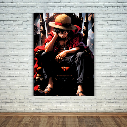 Luffy on the Throne Metal Poster
