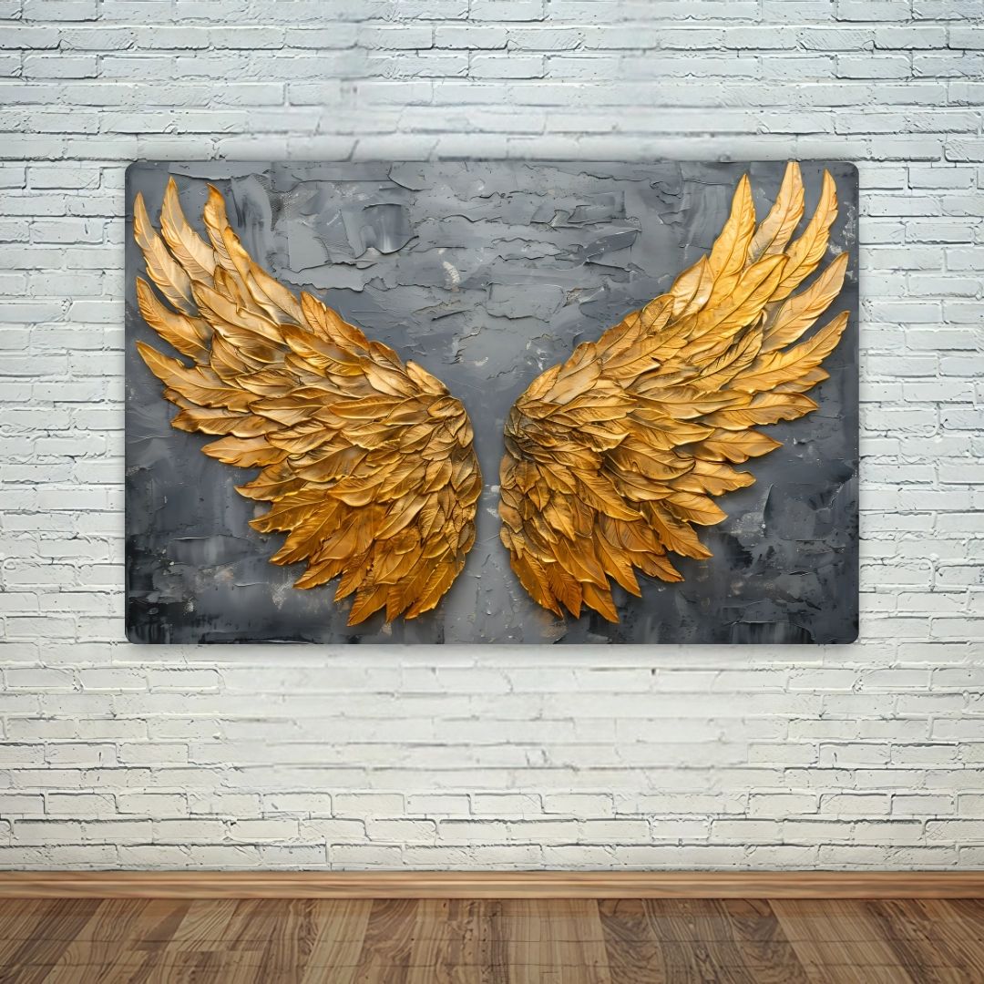 Golden Feathers Metal Poster