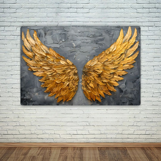 Golden Feathers Metal Poster