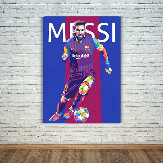 Messi In Action Metal Poster