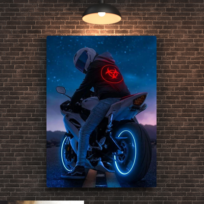 Neon Ride Metal Poster
