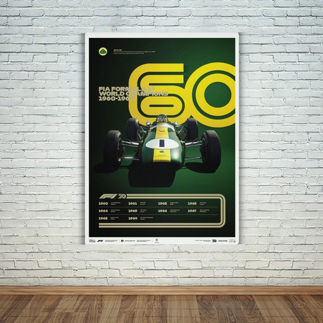 F1 World Champions 1960-1969 Metal Poster