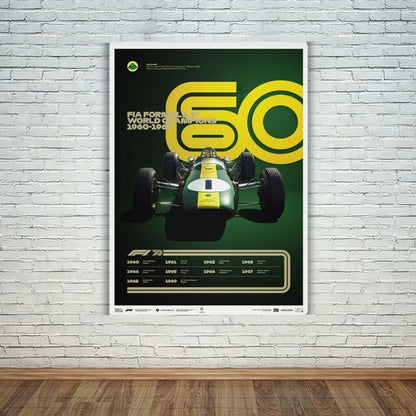 F1 World Champions 1960-1969 Metal Poster