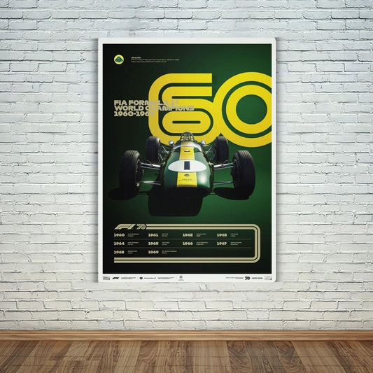 F1 World Champions 1960-1969 Metal Poster
