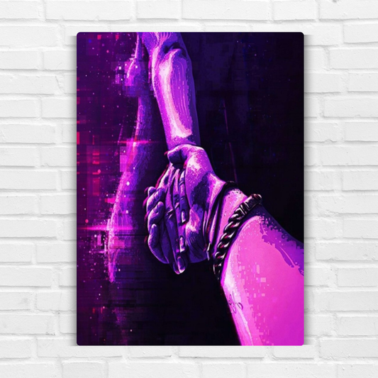 Hands In Haze Metal Poster