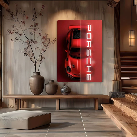 Red Hot Porsche Metal Poster