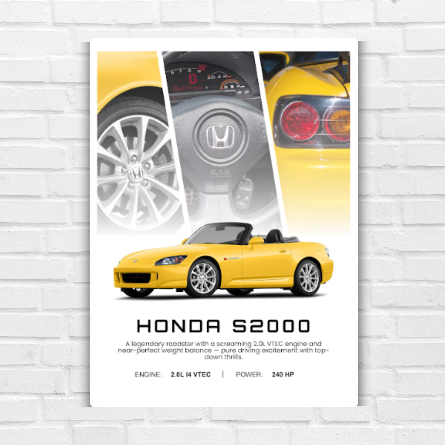 Honda S2000 Metal Poster