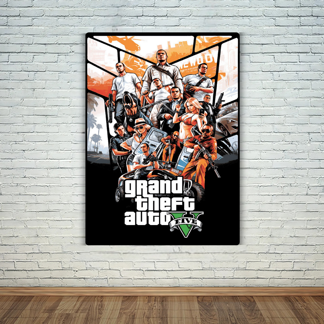 Grand Theft Auto - V Metal Poster