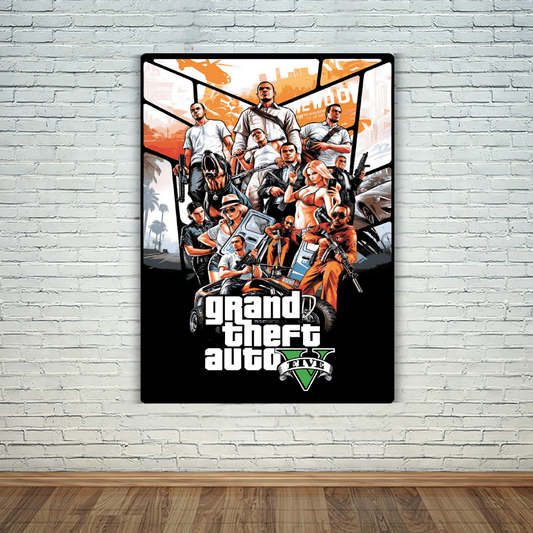 Grand Theft Auto - V Metal Poster