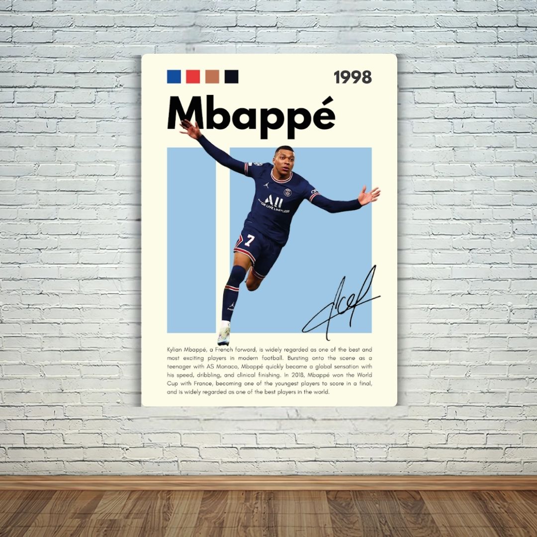 Kylian Mbappé Metal Poster