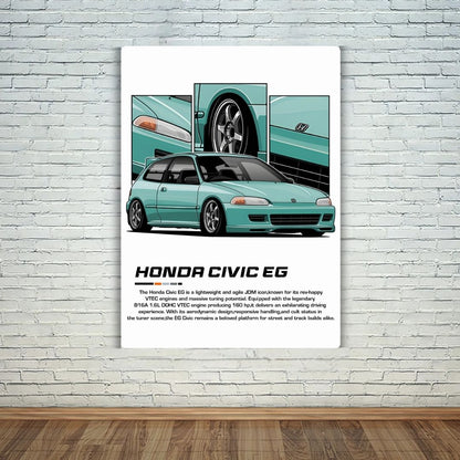 Honda Civic EG Metal Poster